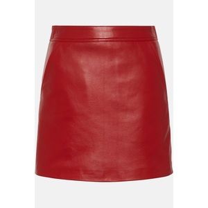 Sandro red leather skirt